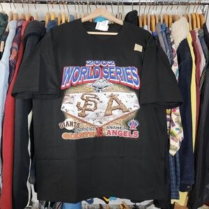 Y2K 2002 MLB World Series Giants Vs Angeles Tshirt